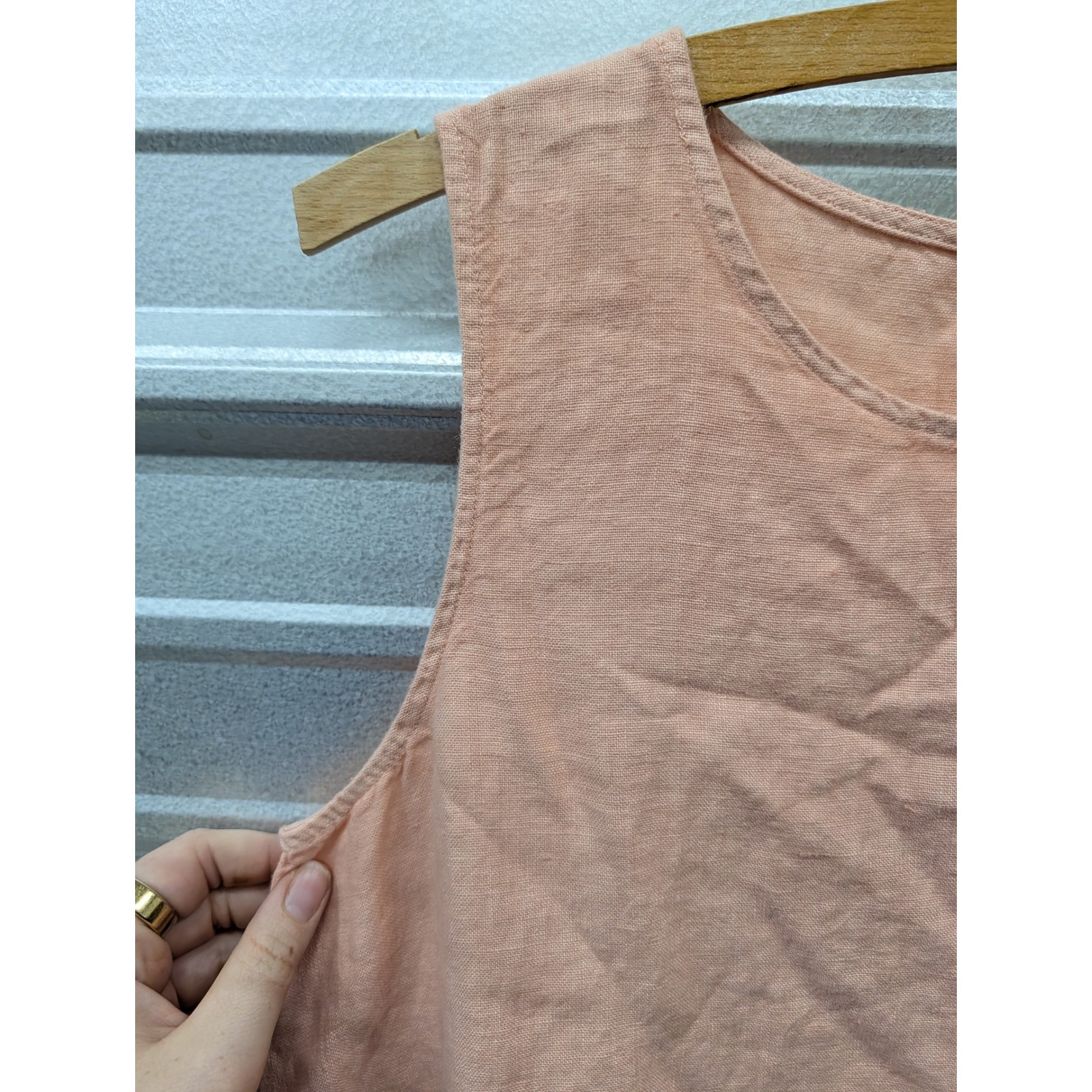 Magiclinen Nwt Toscana High-Low Linen Dress Woodrose Pink Sleeveless Shift- S — image 7 of 8
